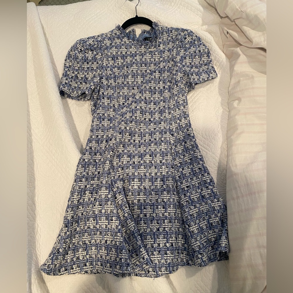 Aqua tweed chanel style dress
